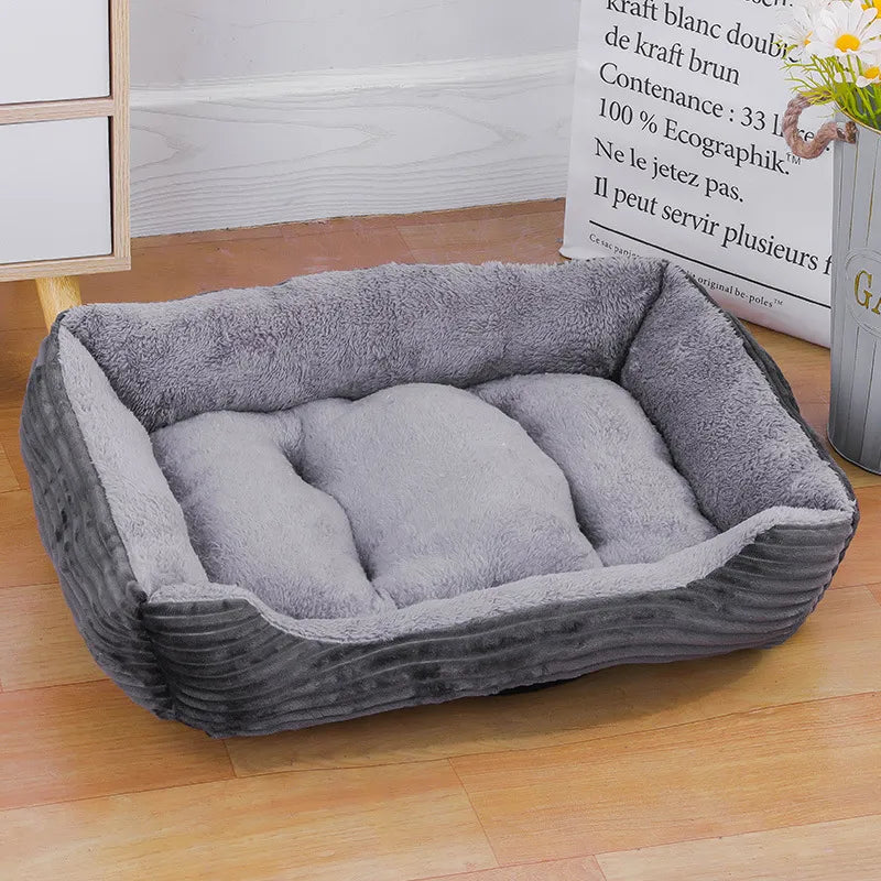 Bed for Dog Cat Pet Soft Square Plush Kennel Animals Accessories Dogs Basket Sofa Bed Larger Medium Puppy Pet Products Mattress 0