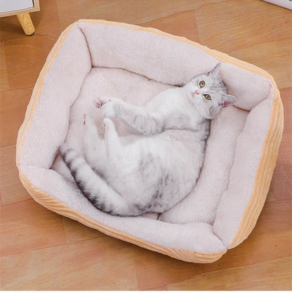 Bed for Dog Cat Pet Soft Square Plush Kennel Animals Accessories Dogs Basket Sofa Bed Larger Medium Puppy Pet Products Mattress 4