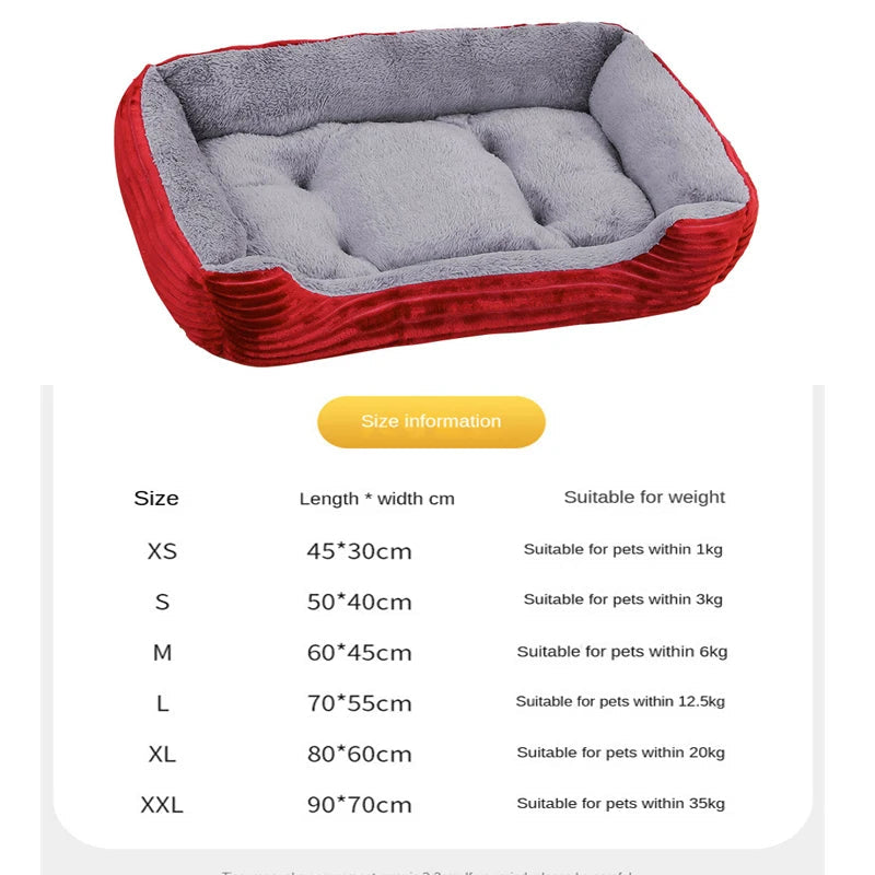 Bed for Dog Cat Pet Soft Square Plush Kennel Animals Accessories Dogs Basket Sofa Bed Larger Medium Puppy Pet Products Mattress 6