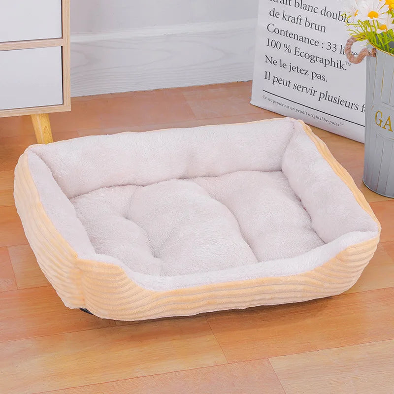 Bed for Dog Cat Pet Soft Square Plush Kennel Animals Accessories Dogs Basket Sofa Bed Larger Medium Puppy Pet Products Mattress 7