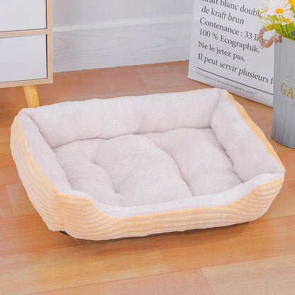 Bed for Dog Cat Pet Soft Square Plush Kennel Animals Accessories Dogs Basket Sofa Bed Larger Medium Puppy Pet Products Mattress 7