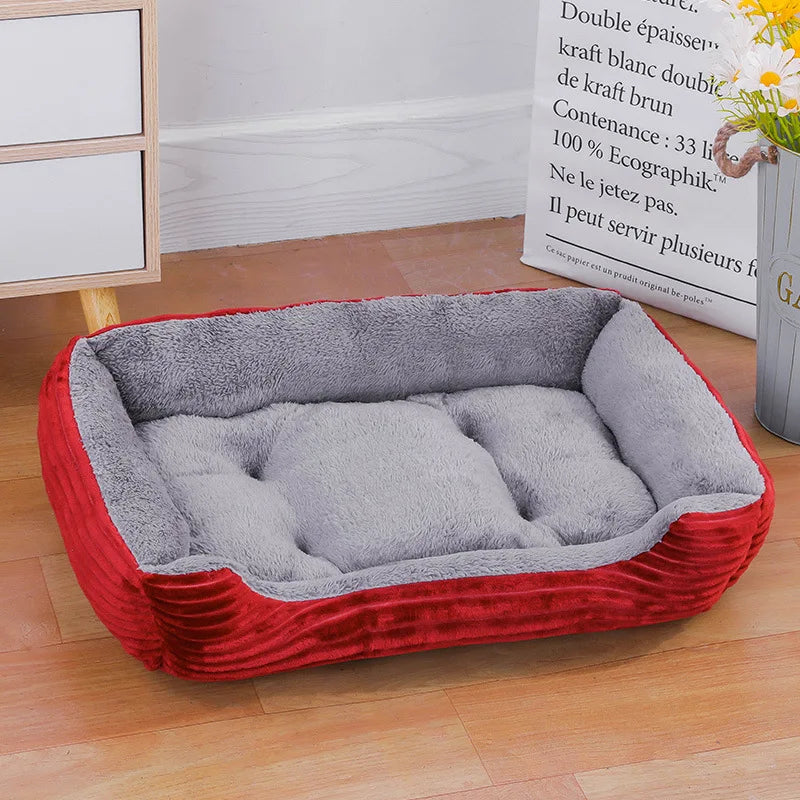 Bed for Dog Cat Pet Soft Square Plush Kennel Animals Accessories Dogs Basket Sofa Bed Larger Medium Puppy Pet Products Mattress 8