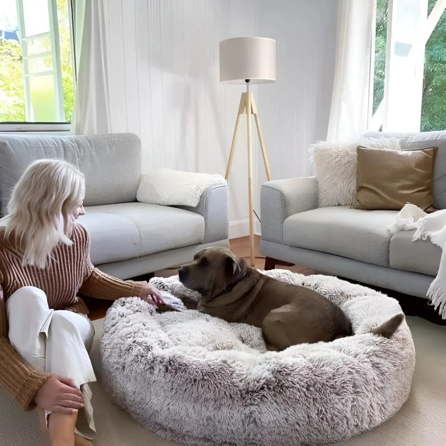 Anxiety Relieving Dog Bed for Small to Medium Dogs