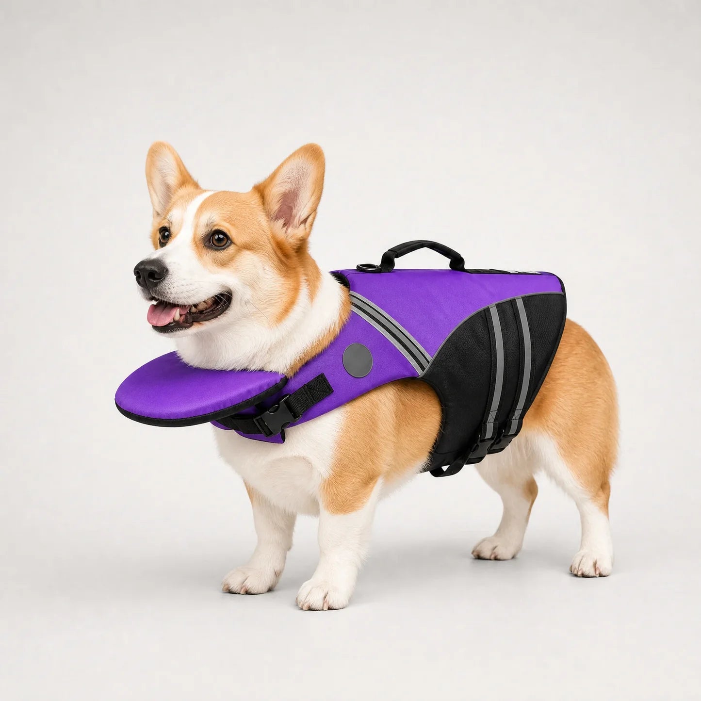 Plush Paws Co. Adjustable Dog Life Vest – Flotation Swimming Jacket with Chin Float for Boating & Pool Safety