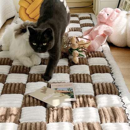 Plush Paws Co. Checkerboard Quilted Sofa Mat – Plush Furniture Protector & Pet Couch Bed