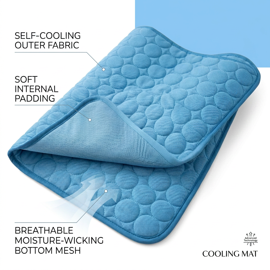 Plush Paws Co. Heat Relief Protector — Self-Cooling Pet Mat Design