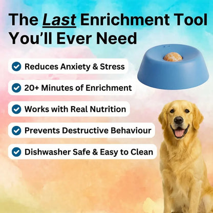 Plush Paws Co. Interactive Rolling Ball Lick Bowl – Long-Lasting Pet Enrichment Feeder for Dogs