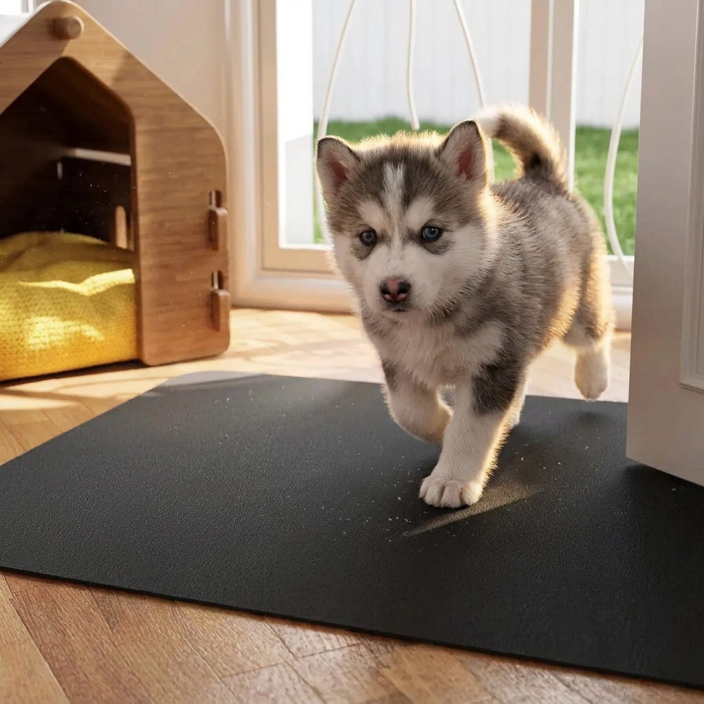 Plush Paws Co. Non-Slip Dog Bowl Mat – Quick-Drying Waterproof All Around Pet Mat