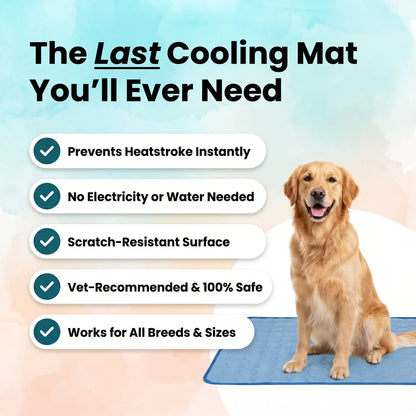 Plush Paws Co. Pressure-Activated Pet Cooling Mat – Gel-Free Washable Summer Sleeping Pad