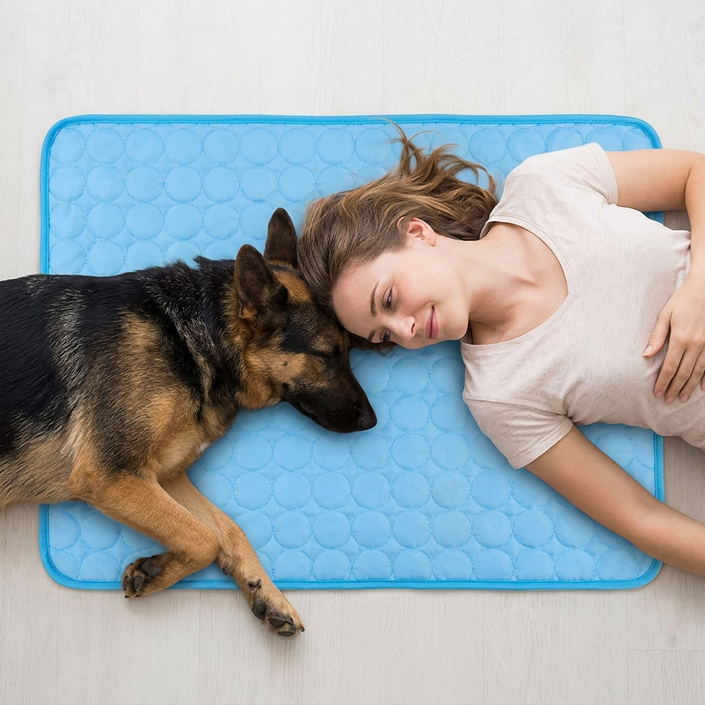 Plush Paws Co. Pressure-Activated Pet Cooling Mat – Gel-Free Washable Summer Sleeping Pad
