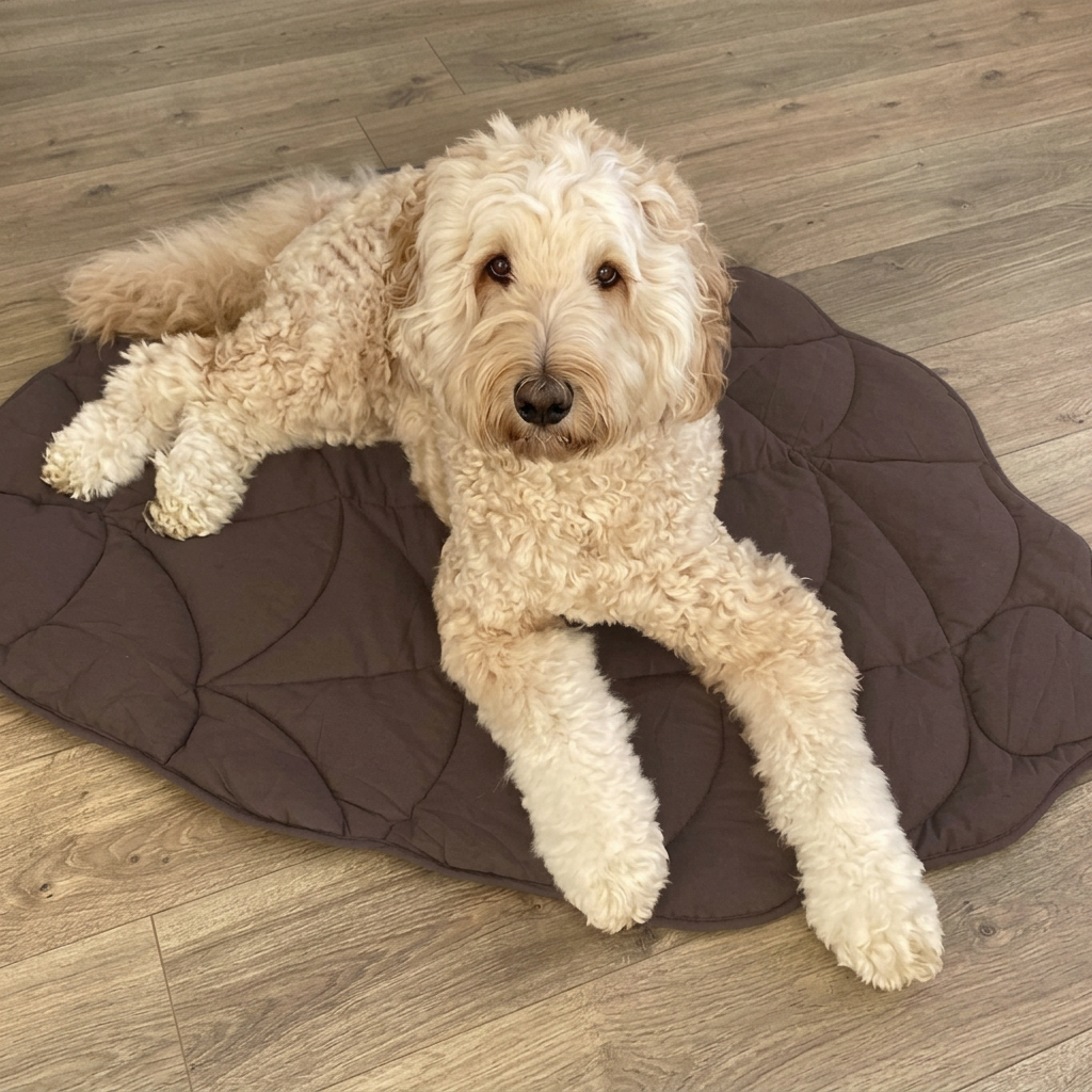 Plush Paws Co. Quilted Leaf Pet Blanket – Soft Cotton Padded Floor Mat & Couch Cover for Dogs & Cats