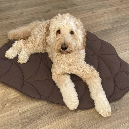 Plush Paws Co. Quilted Leaf Pet Blanket – Soft Cotton Padded Floor Mat & Couch Cover for Dogs & Cats