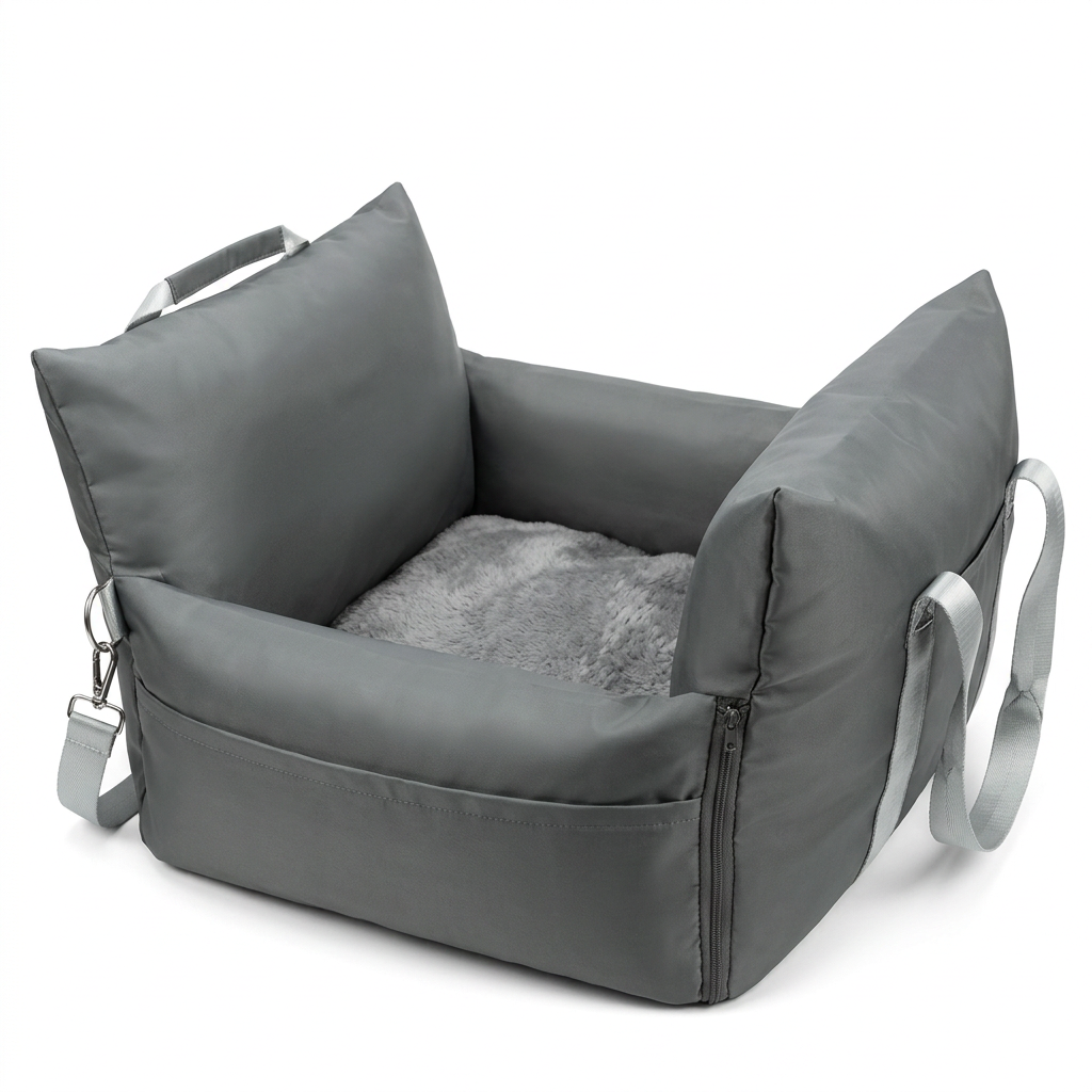 Plush Paws Co. Secure Drive Lounger — Travel Dog Car Seat Bed Design
