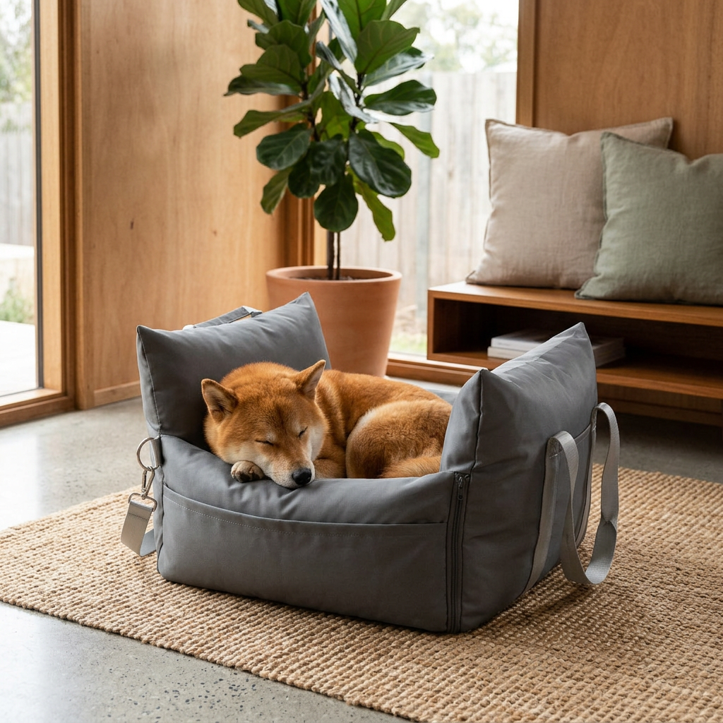 Plush Paws Co. Secure Drive Lounger — Travel Dog Car Seat Bed Design