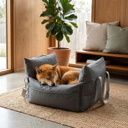 Plush Paws Co. Secure Drive Lounger — Travel Dog Car Seat Bed Design
