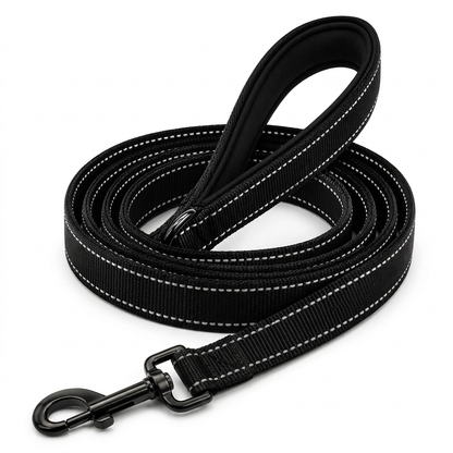Plush Paws Co. Shock-Absorbing Reflective Dog Leash – Heavy-Duty Training Lead with Padded Handle