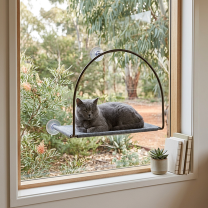 Plush Paws Co. Sunbathing Feline Lounge — Cloud Nine Window Hammock