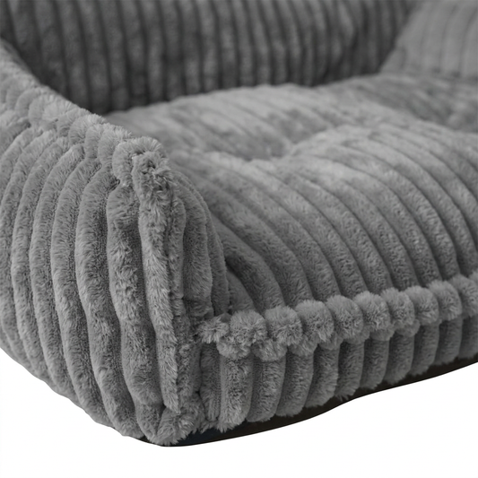 Plush Paws Co. Support Couch — Corduroy Bolstered Pet Sofa Style