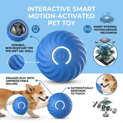 Plush Paws Co. Active Boredom Relief — Smart Automated Electric Rolling Pet Toy Ball Design