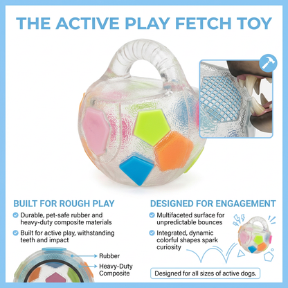 Plush Paws Co. Active Energy Burn — Multi-Color Hexagon Grip Dog Toy Build