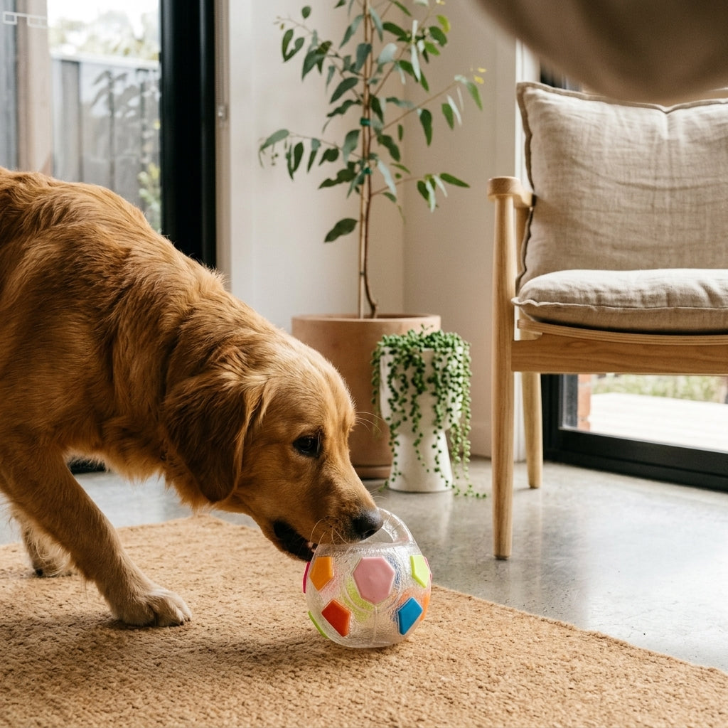 Plush Paws Co. Active Energy Burn — Multi-Color Hexagon Grip Dog Toy Build