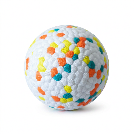 Plush Paws Co. Active Play Essential — Multicolour Textured Rubber Dog Ball