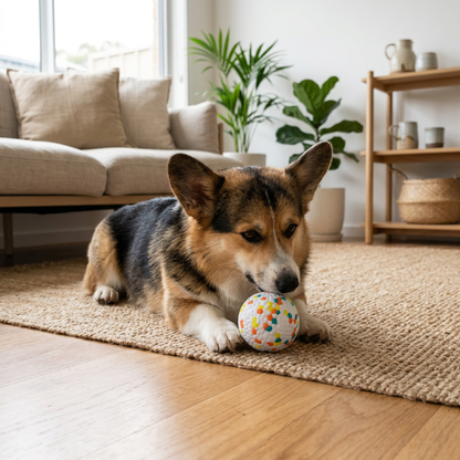 Plush Paws Co. Active Play Essential — Multicolour Textured Rubber Dog Ball