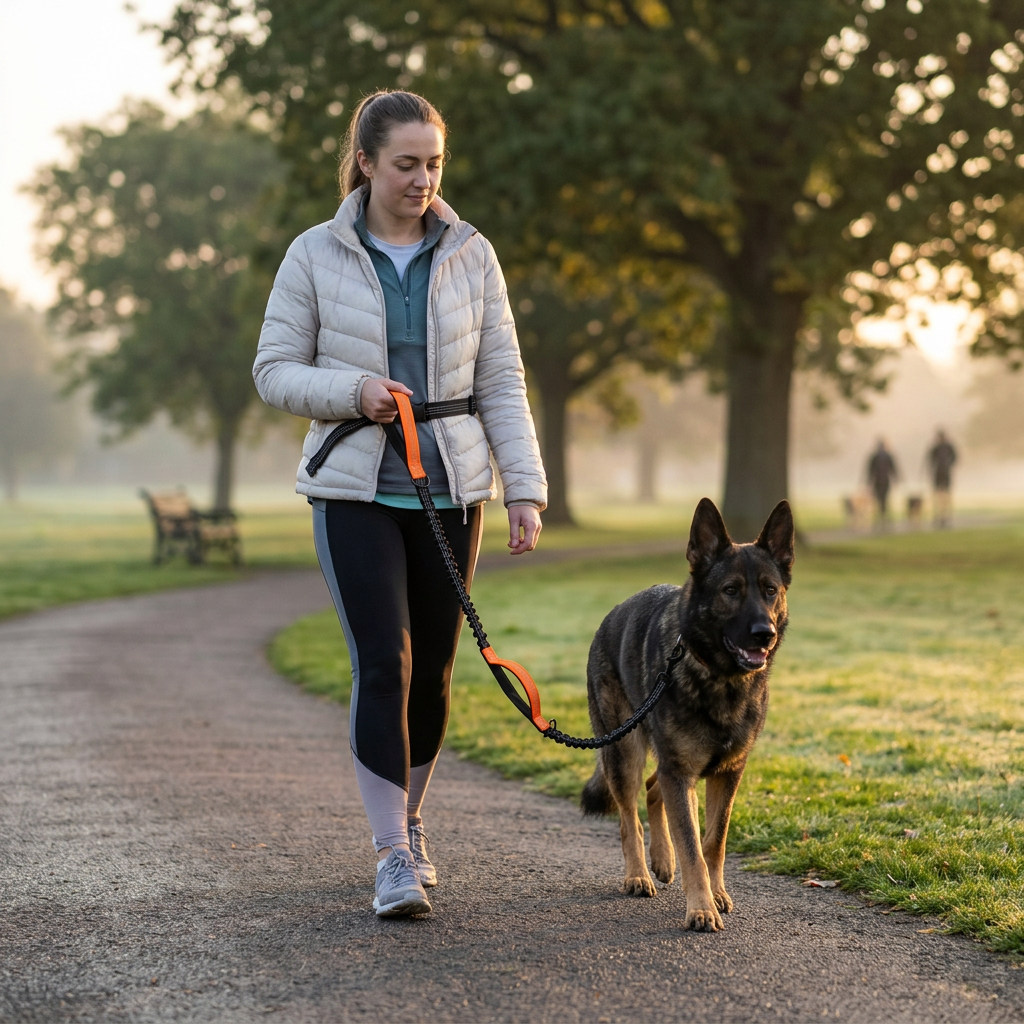 Plush Paws Co. Active Running Freedom — Hands-Free Dog Leash with Safety Seat Belt Design