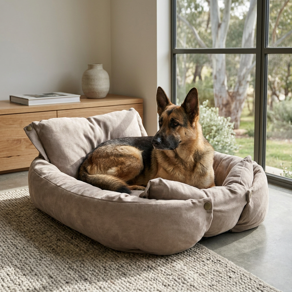 Plush Paws Co. Adaptable Resting Dog Mat — Foldable Button Edges