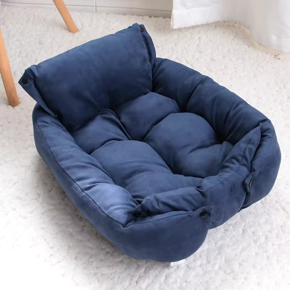 Plush Paws Co. Adaptable Resting Dog Mat — Foldable Button Edges