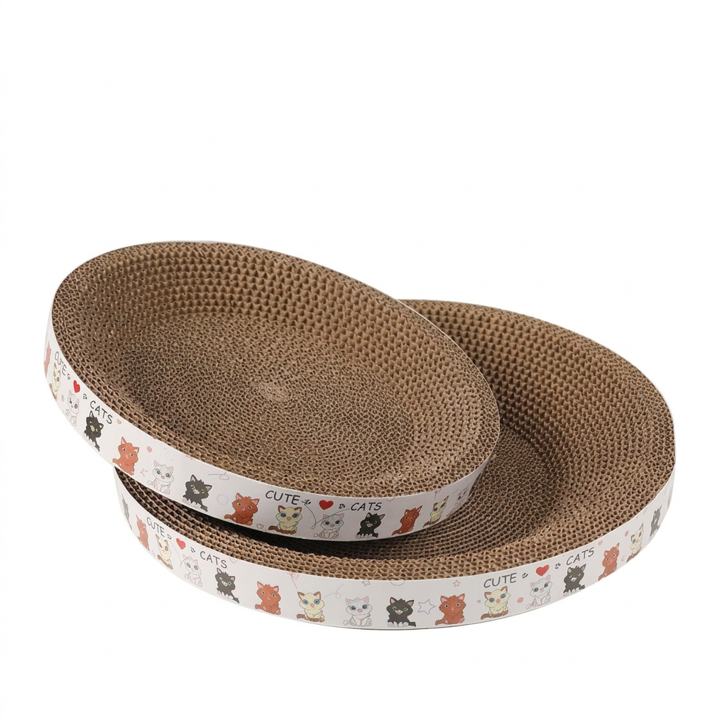 Plush Paws Co. All-Day Scratch & Lounge Bed — Reversible Cardboard Cat Bowl