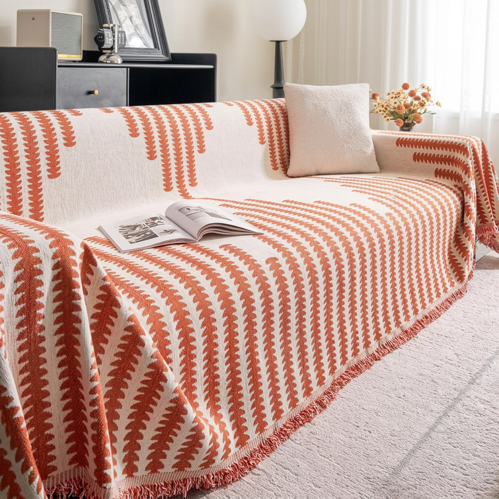 Plush Paws Co. All-Season Chenille Sofa Throw Blanket – Double-Sided Anti-Scratch Furniture Protector