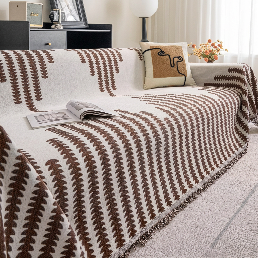 Plush Paws Co. All-Season Chenille Sofa Throw Blanket – Double-Sided Anti-Scratch Furniture Protector