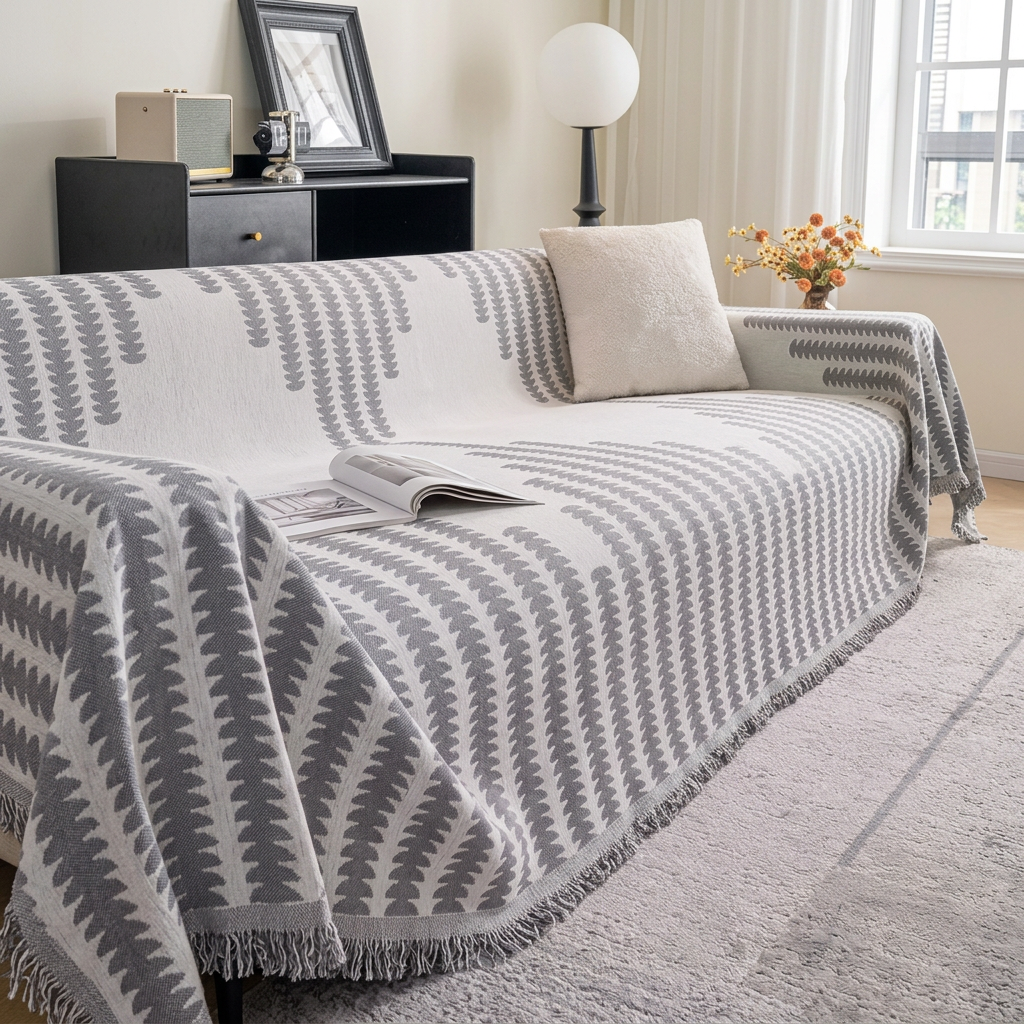 Plush Paws Co. All-Season Chenille Sofa Throw Blanket – Double-Sided Anti-Scratch Furniture Protector