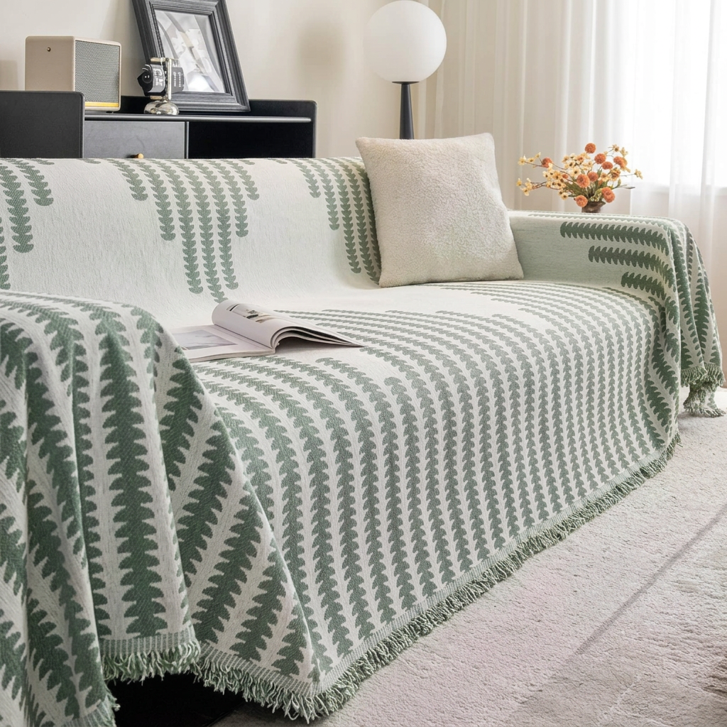 Plush Paws Co. All-Season Chenille Sofa Throw Blanket – Double-Sided Anti-Scratch Furniture Protector