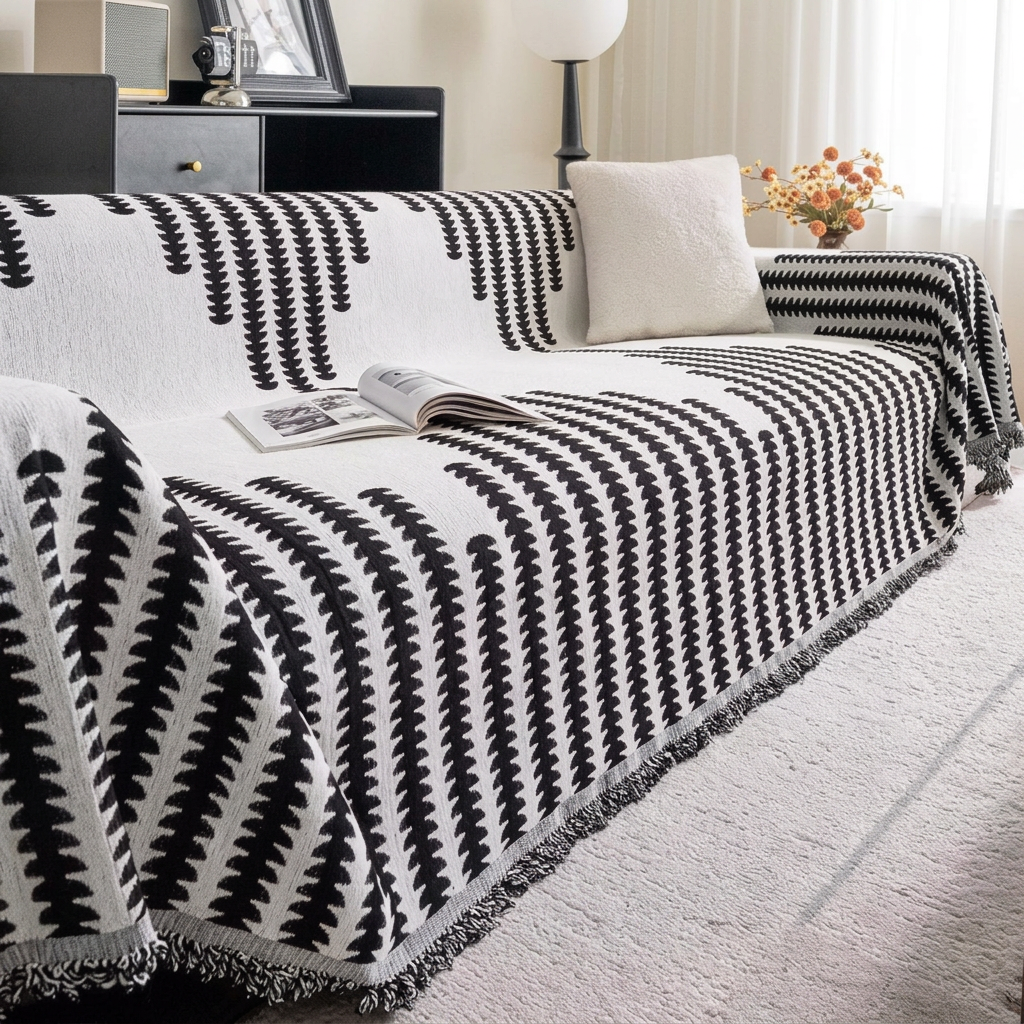 Plush Paws Co. All-Season Chenille Sofa Throw Blanket – Double-Sided Anti-Scratch Furniture Protector