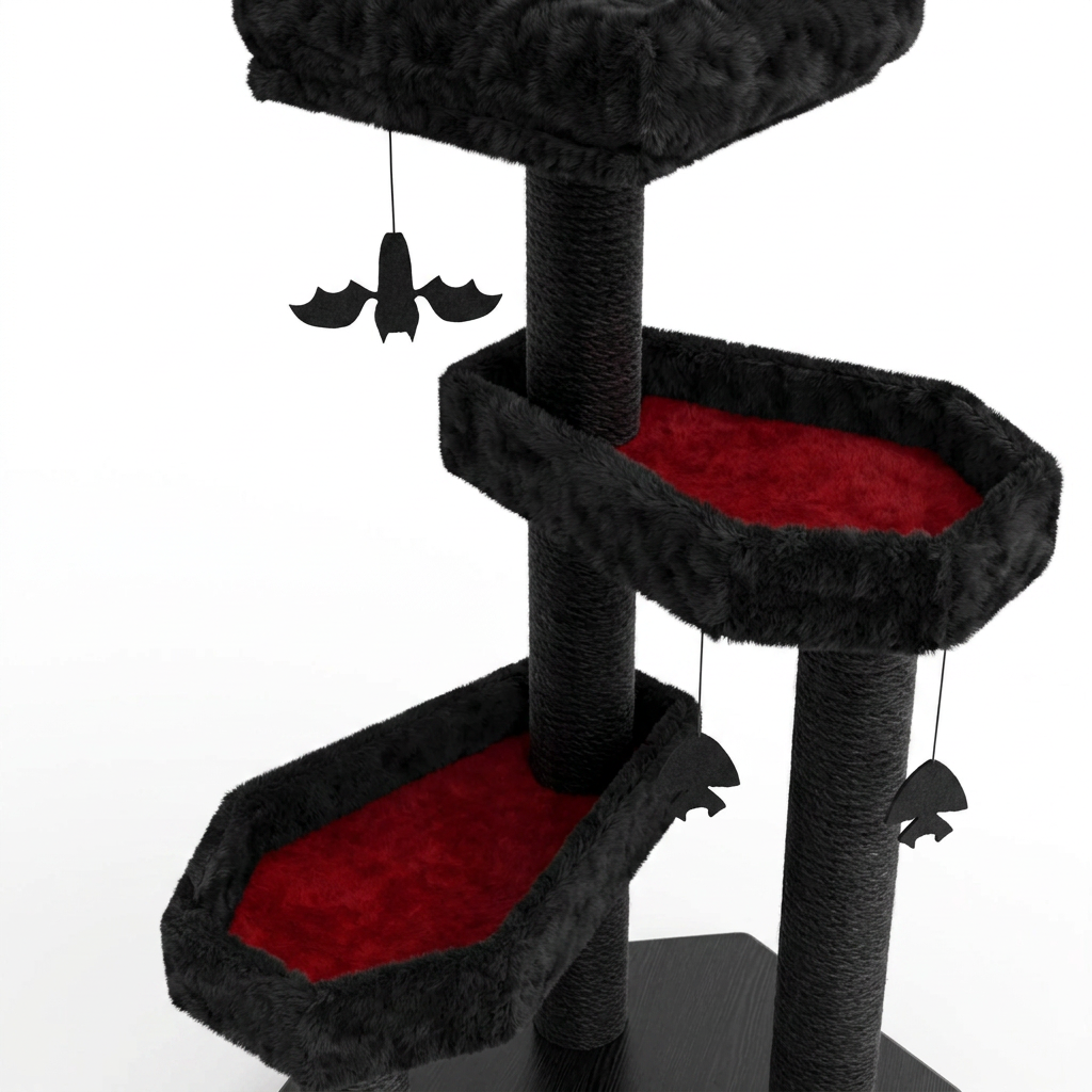 Plush Paws Co. Alternative Feline Play Tower — Gothic Style Cat Tree