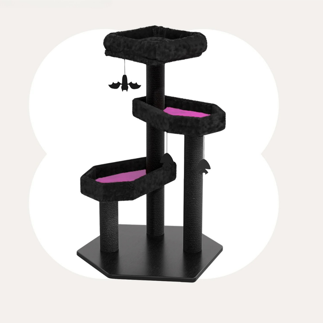 Plush Paws Co. Alternative Feline Play Tower — Gothic Style Cat Tree