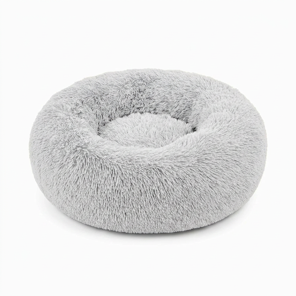 Plush Paws Co. Anxiety Relief Pet Bed — Calming Donut Design