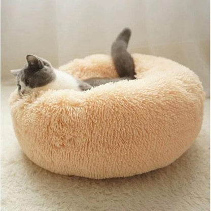 Plush Paws Co. Anxiety Relief Pet Bed — Calming Donut Design