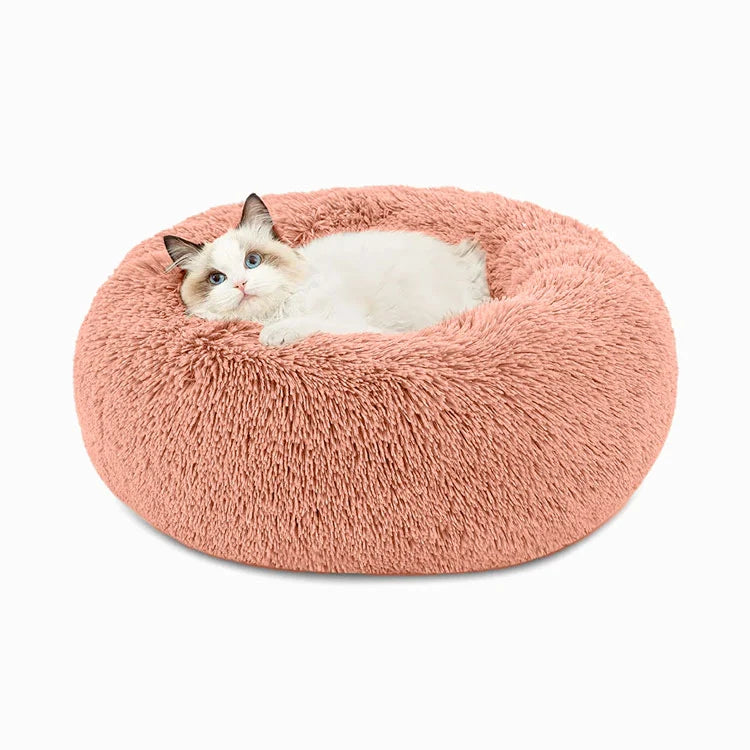 Plush Paws Co. Anxiety Relief Pet Bed — Calming Donut Design