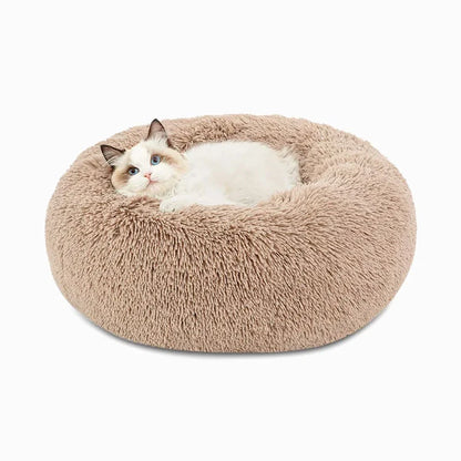Plush Paws Co. Anxiety Relief Pet Bed — Calming Donut Design