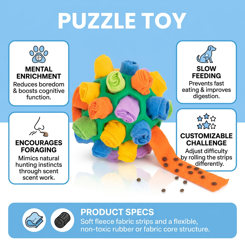 Plush Paws Co. Boredom Busting Play — Interactive Fabric Puzzle Ball Style