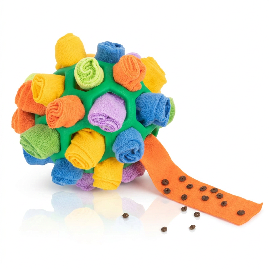 Plush Paws Co. Boredom Busting Play — Interactive Fabric Puzzle Ball Style