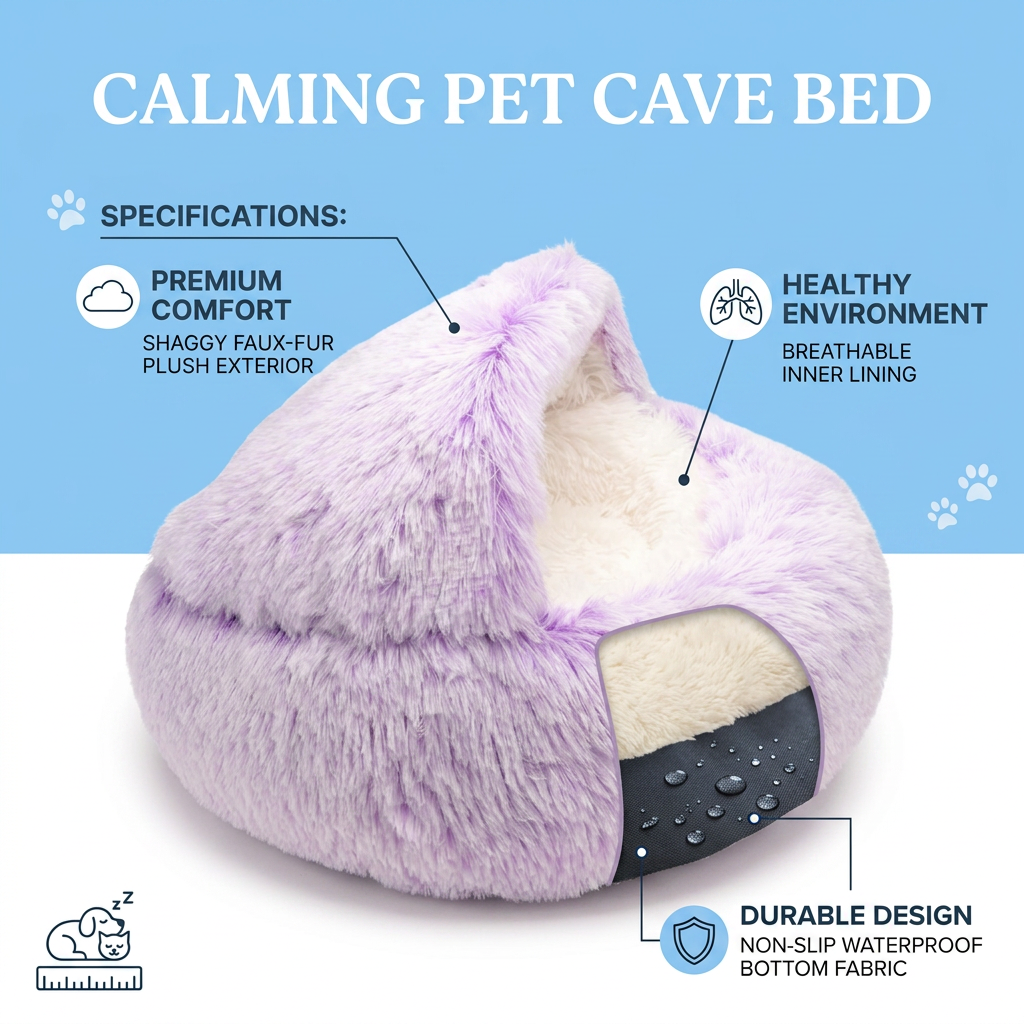 Plush Paws Co. Burrowing Comfort Dog Bed — Calming Cave Cuddler