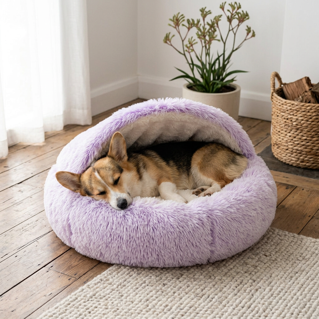 Plush Paws Co. Burrowing Comfort Dog Bed — Calming Cave Cuddler