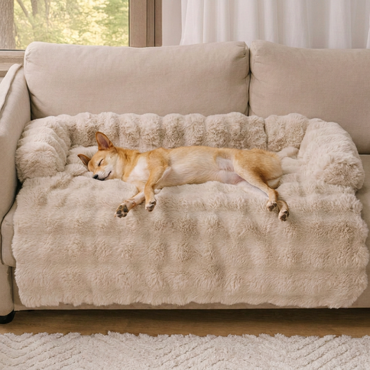 Plush Paws Co. Calming Comfort Pet Sofa Cover — Extended Drape Design