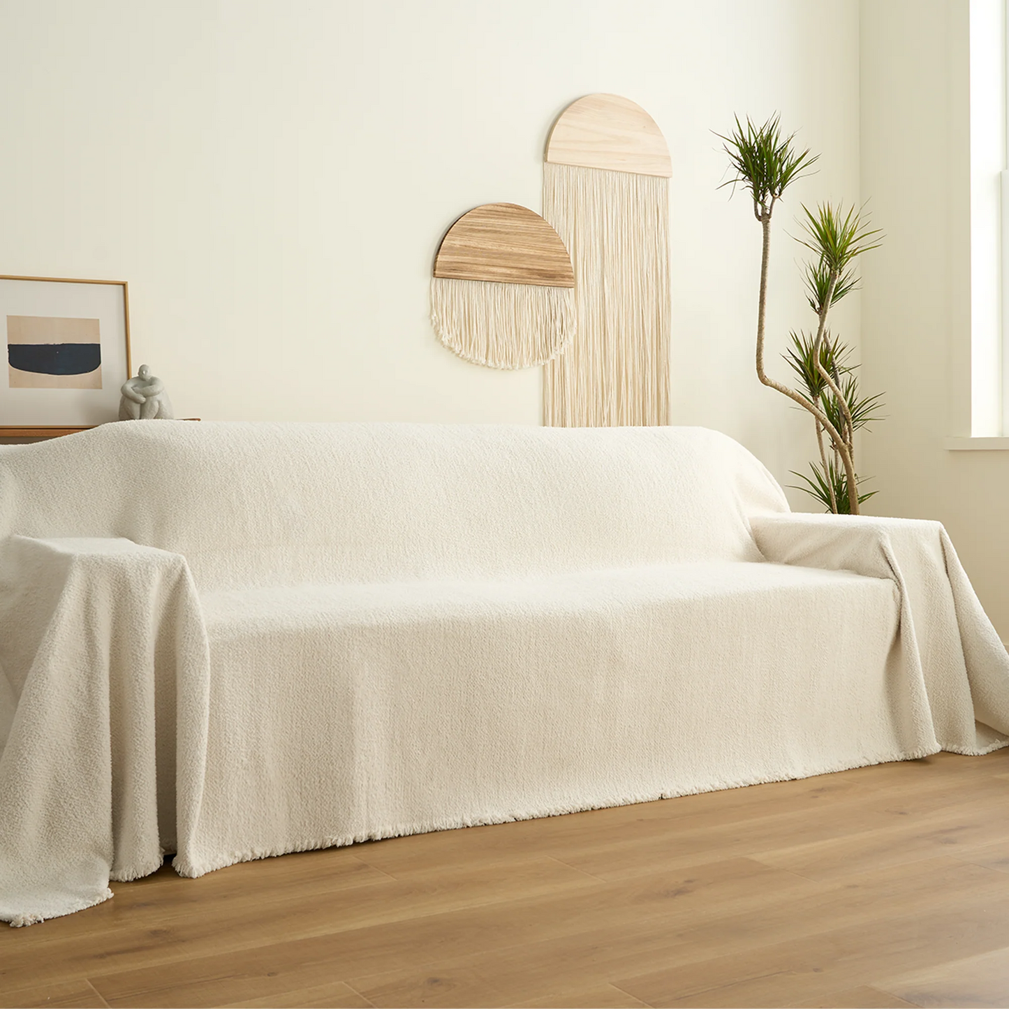 Plush Paws Co. Claw-Resistant Pet Furniture Cover — Cozy Textured Throw