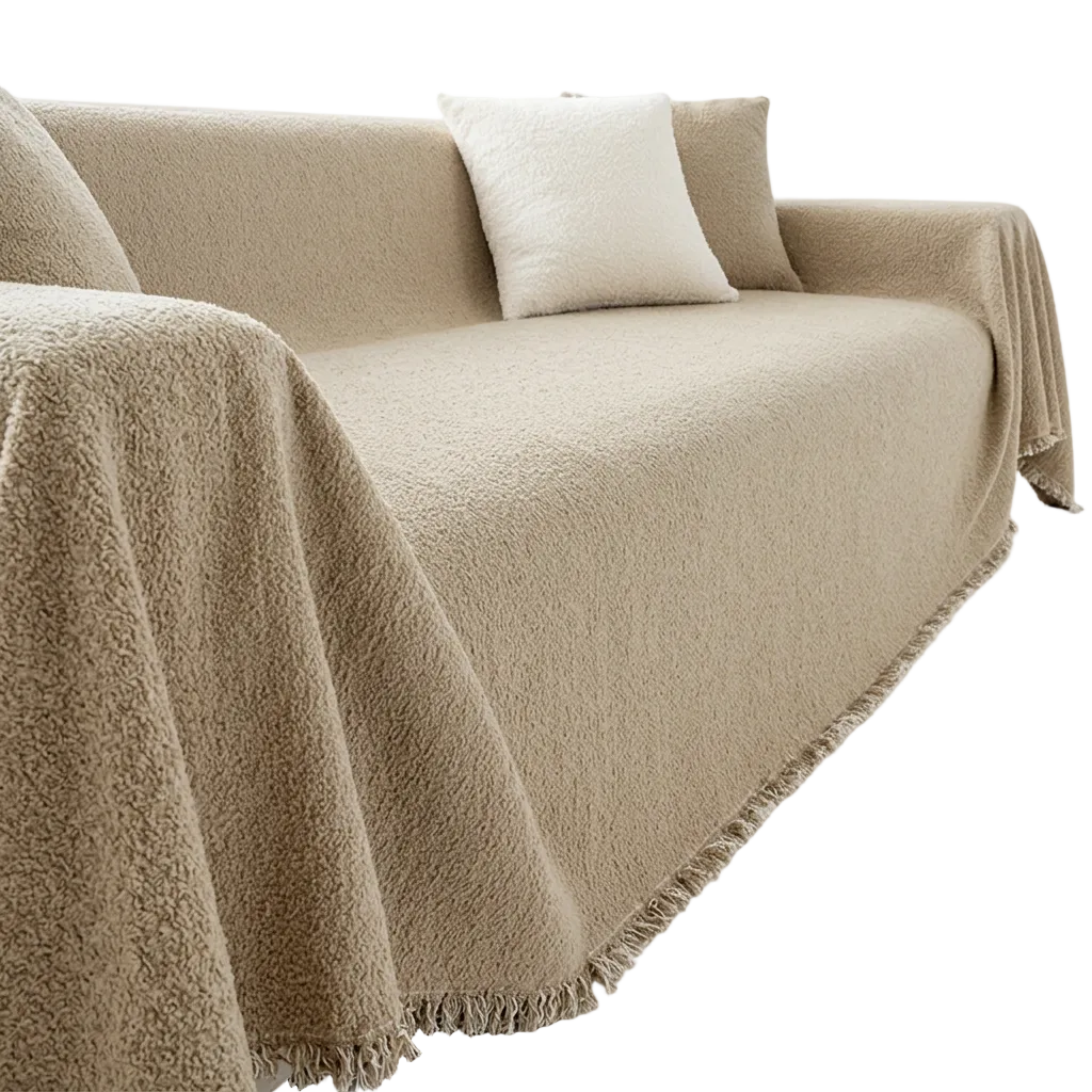 Plush Paws Co. Claw-Resistant Pet Furniture Cover — Cozy Textured Throw