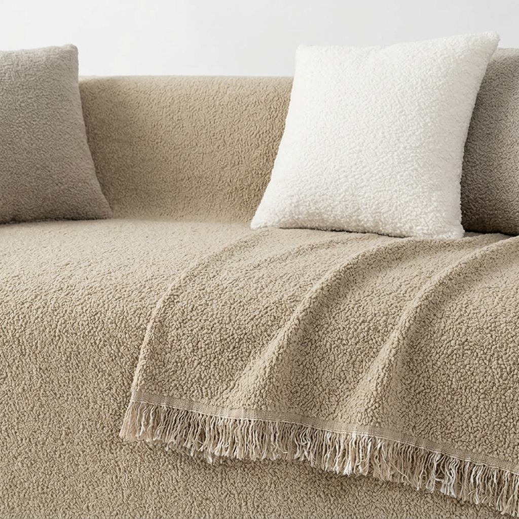 Plush Paws Co. Claw-Resistant Pet Furniture Cover — Cozy Textured Throw